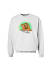 Squirrel Monkey Watercolor Text Sweatshirt-Sweatshirts-TooLoud-White-Small-Davson Sales