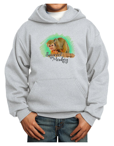 Squirrel Monkey Watercolor Text Youth Hoodie Pullover Sweatshirt-Youth Hoodie-TooLoud-Ash-XS-Davson Sales