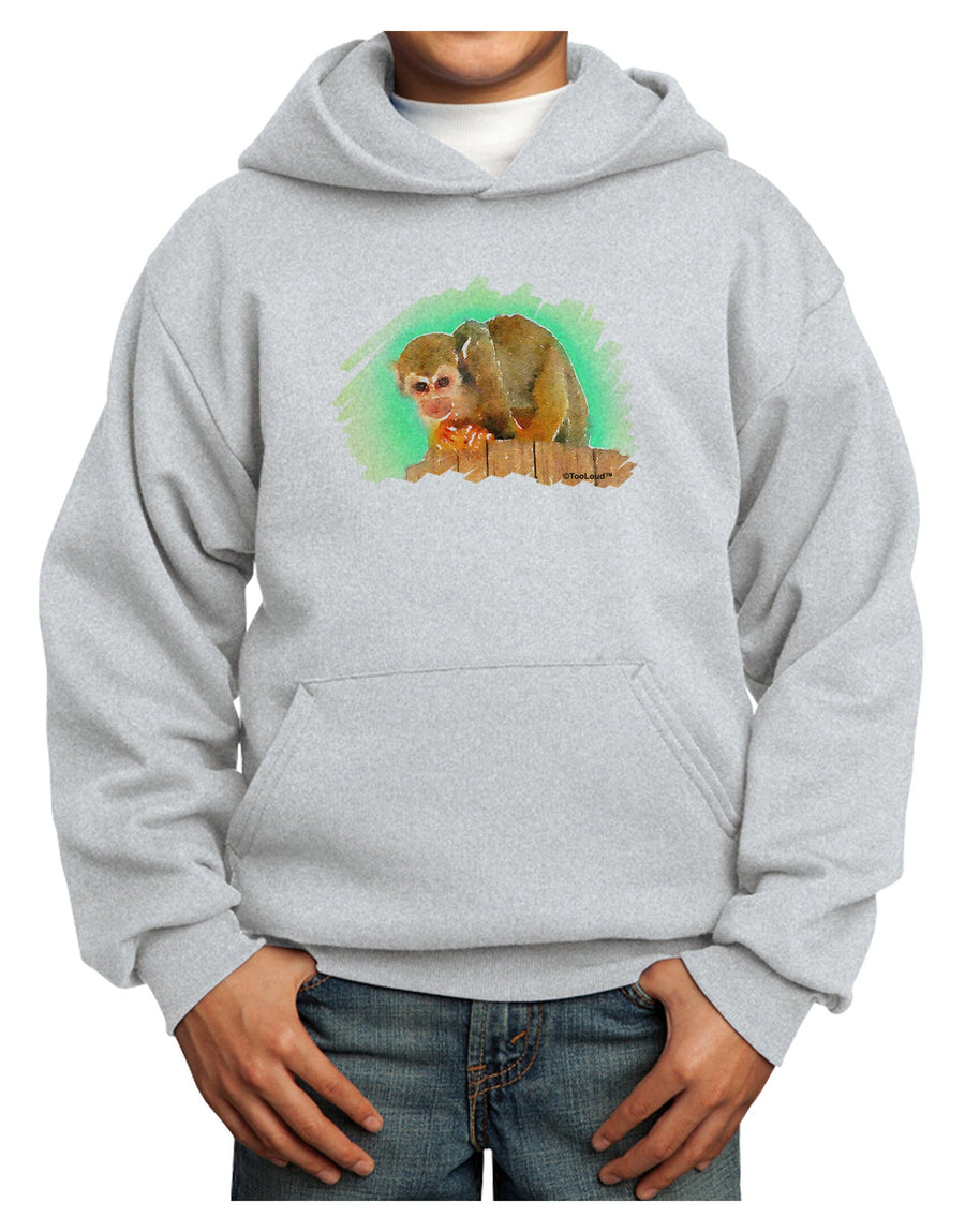 Squirrel Monkey Watercolor Youth Hoodie Pullover Sweatshirt-Youth Hoodie-TooLoud-White-XS-Davson Sales