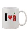 Sriracha Lover's Delight: Exquisite 11 oz Coffee Mug with I Heart Sriracha Design - TooLoud-11 OZ Coffee Mug-TooLoud-White-Davson Sales