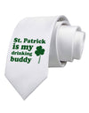 St Patrick is my Drinking Buddy Printed White Necktie