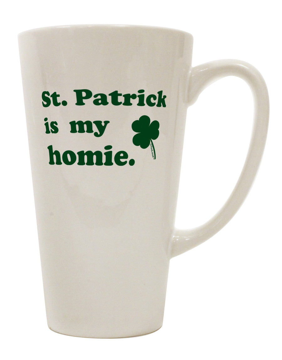 St Patrick's Day Conical Latte Coffee Mug - Expertly Crafted for the Homie in You - TooLoud-Conical Latte Mug-TooLoud-White-Davson Sales
