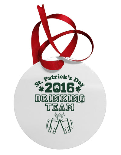 St Patricks Day Drinking Team Circular Metal Ornament-Ornament-TooLoud-White-Davson Sales