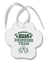 St Patricks Day Drinking Team Paw Print Shaped Ornament-Ornament-TooLoud-White-Davson Sales