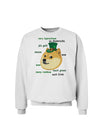 St Patricks Day Leprechaun Doge Sweatshirt-Sweatshirts-TooLoud-White-Small-Davson Sales