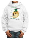St Patricks Day Leprechaun Doge Youth Hoodie Pullover Sweatshirt-Youth Hoodie-TooLoud-White-XS-Davson Sales