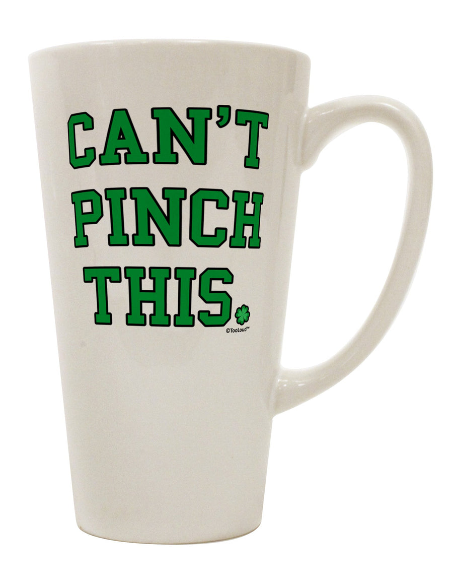 St. Patrick's Day 16 Ounce Conical Latte Coffee Mug - Expertly Crafted for a Pinch-Free Experience by TooLoud-Conical Latte Mug-TooLoud-White-Davson Sales