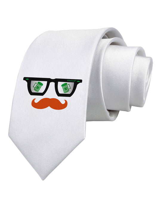 St. Patrick's Day Beer Glasses Design Printed White Necktie by TooLoud