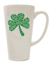 St. Patrick's Day Shamrock Design - Exquisite Shamrocks 16 Ounce Conical Latte Coffee Mug by TooLoud-Conical Latte Mug-TooLoud-White-Davson Sales