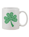 St. Patrick's Day Shamrock Design - Exquisite Shamrocks Adorned 11 oz Coffee Mug by TooLoud-11 OZ Coffee Mug-TooLoud-White-Davson Sales