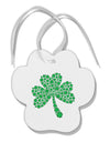 St. Patrick's Day Shamrock Design - Shamrocks Paw Print Shaped Ornament by TooLoud-Ornament-TooLoud-White-Davson Sales