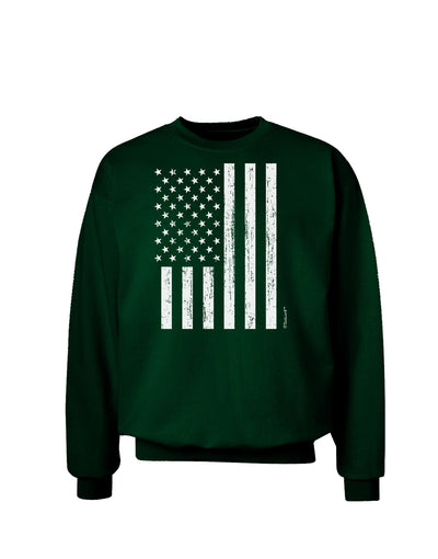 Stamp Style American Flag - Distressed Adult Dark Sweatshirt by TooLoud-Sweatshirts-TooLoud-Deep-Forest-Green-Small-Davson Sales