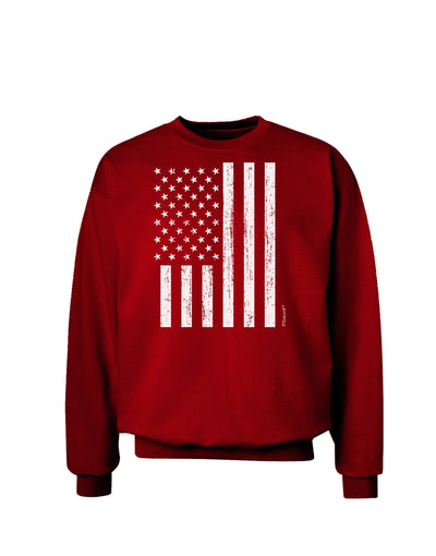 Stamp Style American Flag - Distressed Adult Dark Sweatshirt by TooLoud-Sweatshirts-TooLoud-Deep-Red-Small-Davson Sales