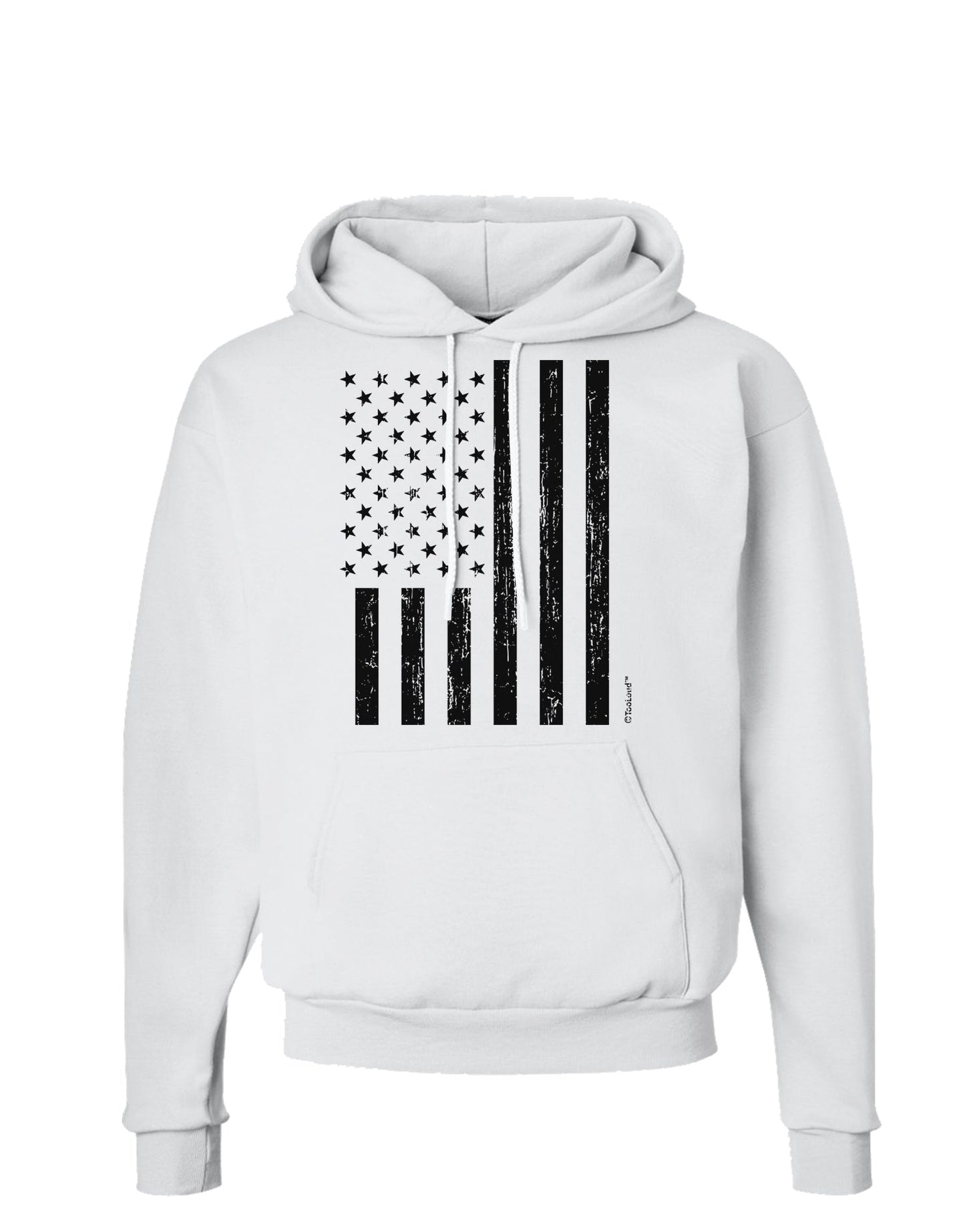 Stamp Style American Flag - Distressed Hoodie Sweatshirt by TooLoud-Hoodie-TooLoud-White-Small-Davson Sales