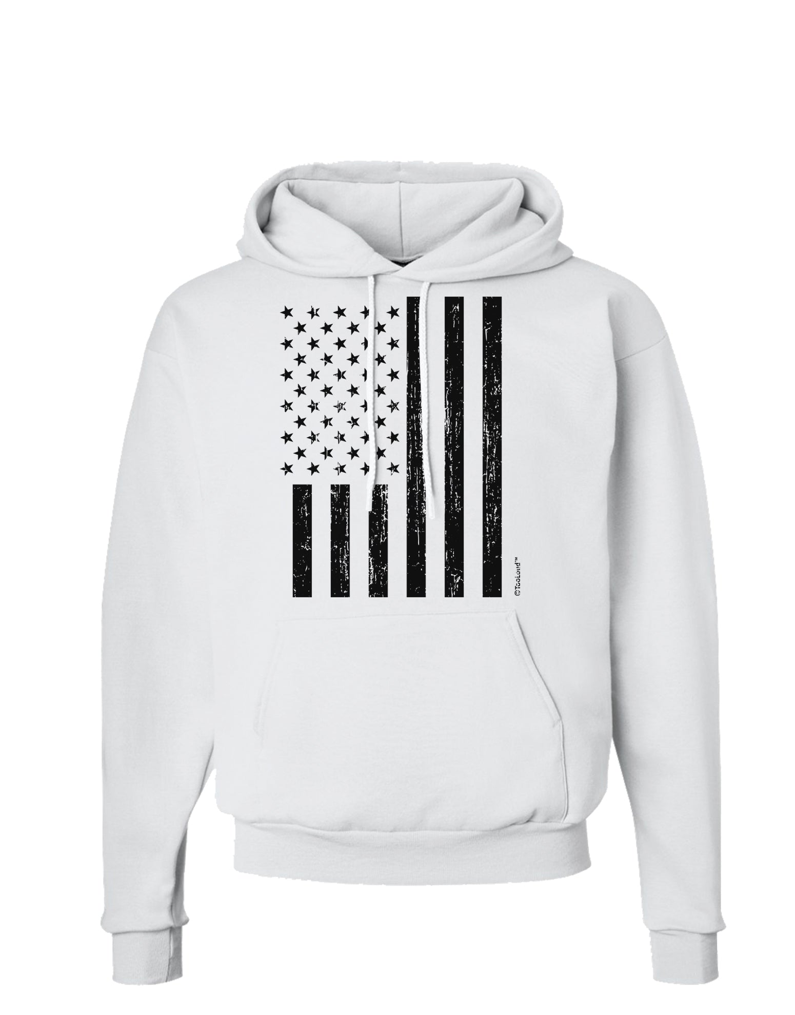 Stamp Style American Flag - Distressed Hoodie Sweatshirt by TooLoud-Hoodie-TooLoud-White-Small-Davson Sales