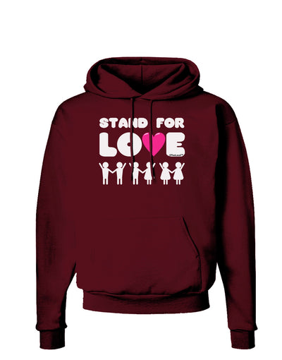 Stand For Love Pink Heart Dark Hoodie Sweatshirt-Hoodie-TooLoud-Maroon-Small-Davson Sales