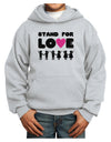 Stand For Love Pink Heart Youth Hoodie Pullover Sweatshirt-Youth Hoodie-TooLoud-Ash-XS-Davson Sales