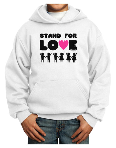 Stand For Love Pink Heart Youth Hoodie Pullover Sweatshirt-Youth Hoodie-TooLoud-White-XS-Davson Sales