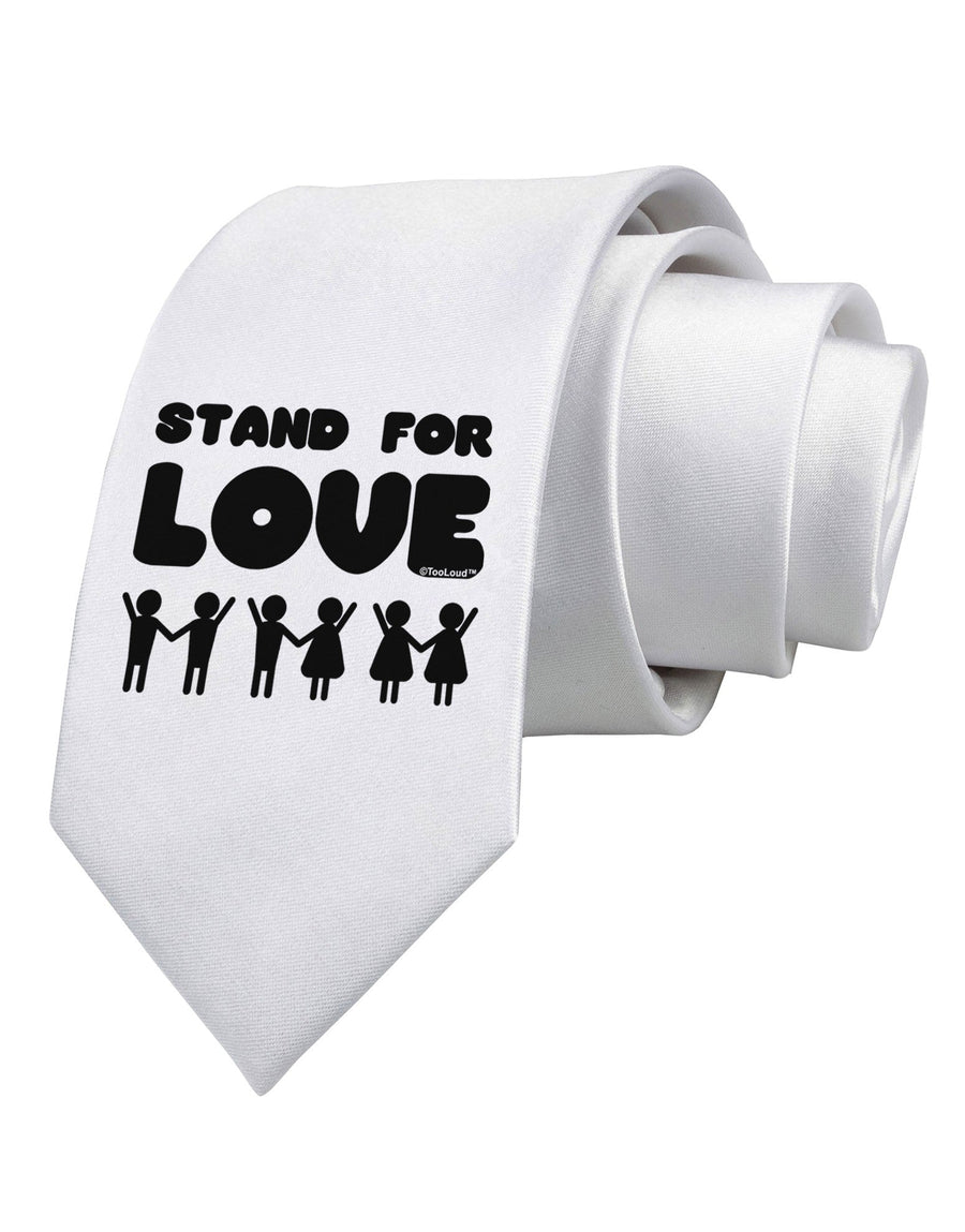 Stand For Love Printed White Necktie