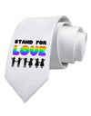 Stand For Love Rainbow Printed White Necktie