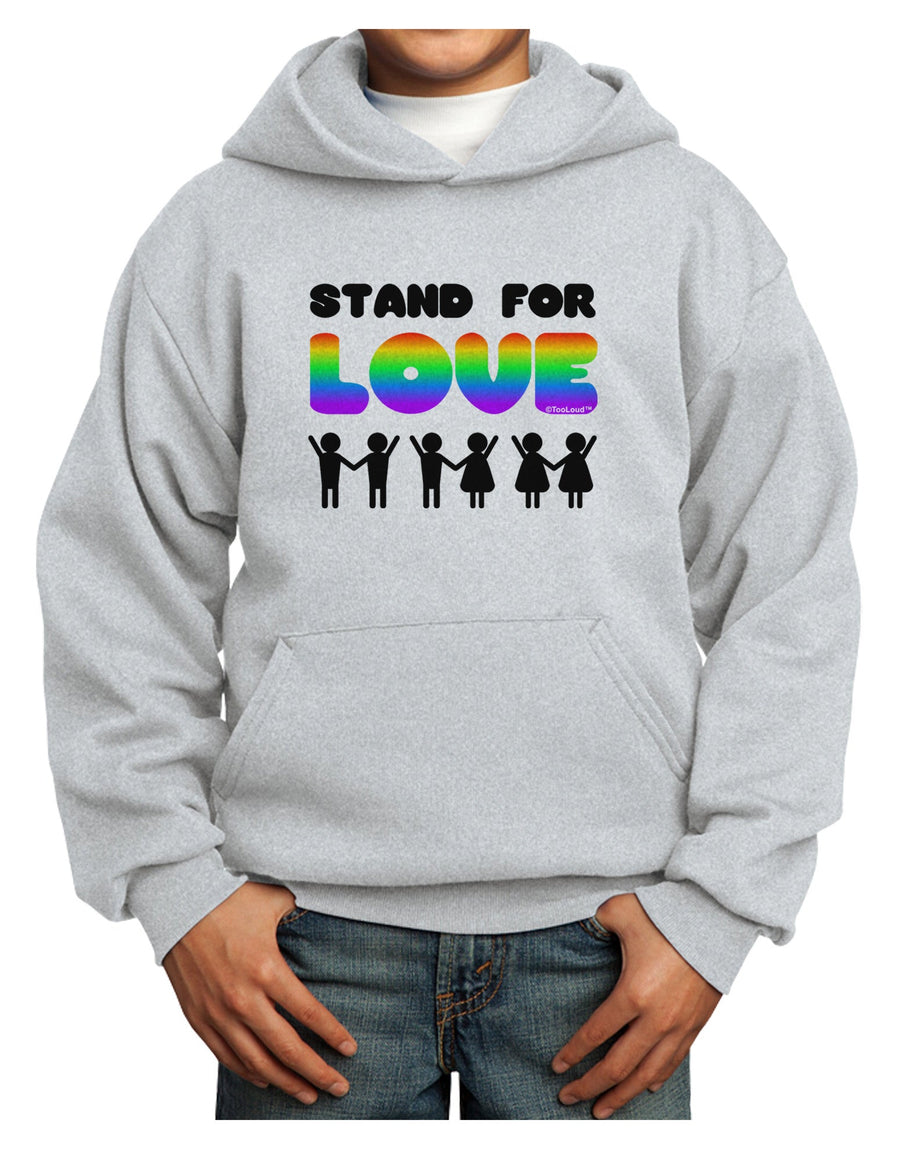 Stand For Love Rainbow Youth Hoodie Pullover Sweatshirt-Youth Hoodie-TooLoud-White-XS-Davson Sales