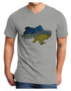 #stand with Ukraine Country Adult V-Neck T-shirt-Mens T-Shirt-TooLoud-HeatherGray-Small-Davson Sales