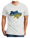 #stand with Ukraine Country Adult V-Neck T-shirt White 4XL Tooloud