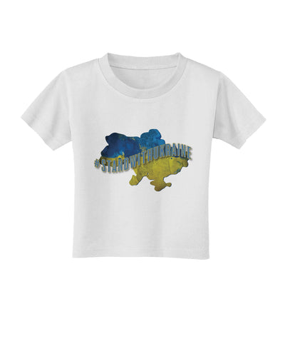 #stand with Ukraine Country Toddler T-Shirt White 4T Tooloud