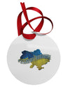 #stand with Ukraine Country Circular Metal Ornament