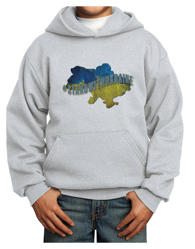 #stand with Ukraine Country Youth Hoodie Pullover Sweatshirt-Youth Hoodie-TooLoud-Ash-XS-Davson Sales