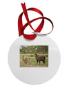 Standing Llamas Circular Metal Ornament by TooLoud-Ornament-TooLoud-White-Davson Sales