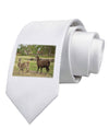 Standing Llamas Printed White Necktie by TooLoud