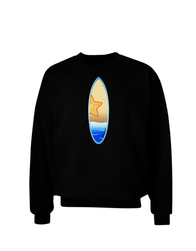 Starfish Surfboard Adult Dark Sweatshirt by TooLoud-Sweatshirts-TooLoud-Black-Small-Davson Sales