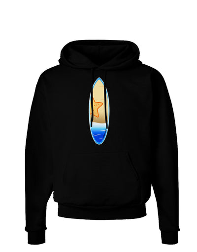 Starfish Surfboard Dark Hoodie Sweatshirt by TooLoud-Hoodie-TooLoud-Black-Small-Davson Sales