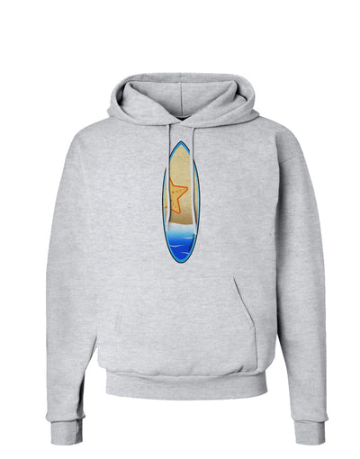 Starfish Surfboard Hoodie Sweatshirt by TooLoud-Hoodie-TooLoud-AshGray-Small-Davson Sales