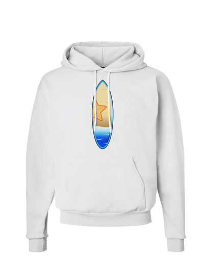 Starfish Surfboard Hoodie Sweatshirt by TooLoud-Hoodie-TooLoud-White-Small-Davson Sales