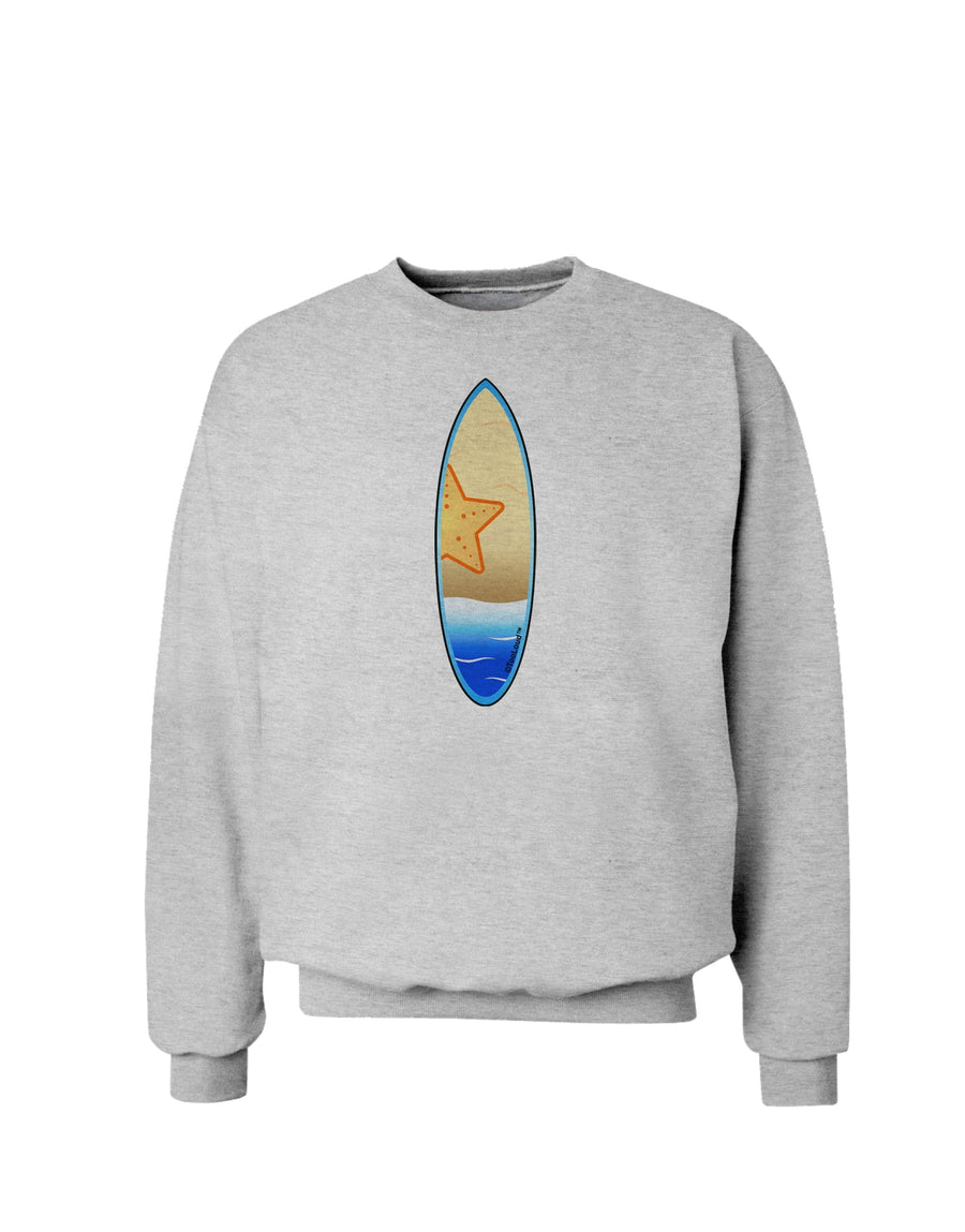 Starfish Surfboard Sweatshirt by TooLoud-Sweatshirts-TooLoud-White-Small-Davson Sales