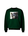 Staring Black Bear Adult Dark Sweatshirt-Sweatshirts-TooLoud-Deep-Forest-Green-Small-Davson Sales