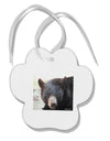 Staring Black Bear Paw Print Shaped Ornament-Ornament-TooLoud-White-Davson Sales