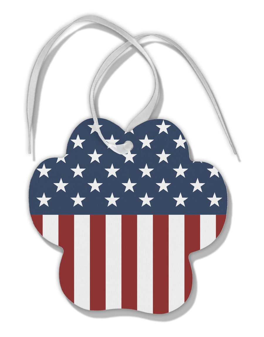 Stars and Stripes American Flag Paw Print Shaped Ornament All Over Print-Ornament-TooLoud-White-Davson Sales