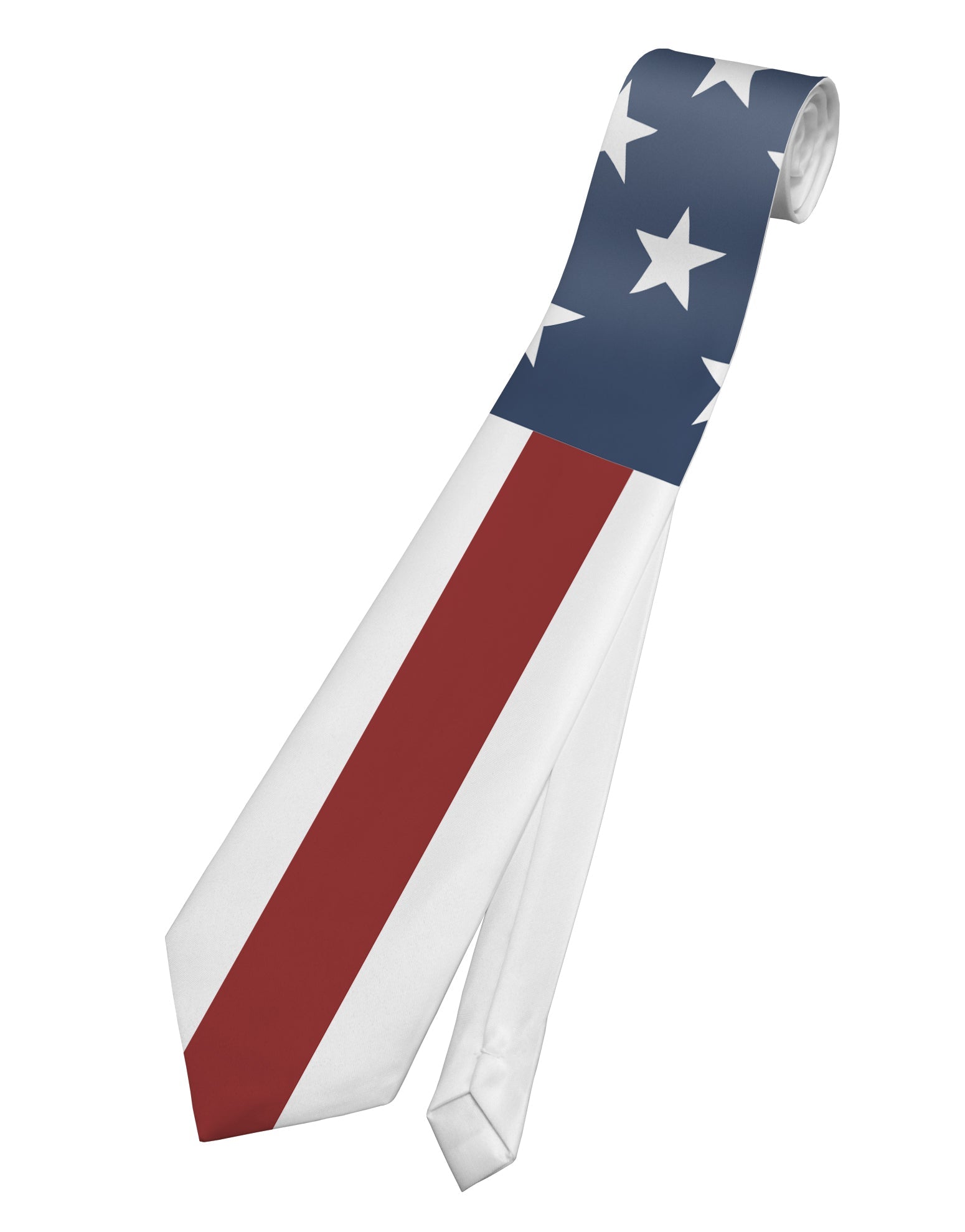 Stars and Stripes American Flag Printed White Necktie All Over Print by TooLoud