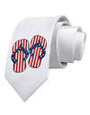 Stars and Stripes Flip Flops Printed White Necktie