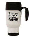 Stars and Stripes Stainless Steel 14 OZ Travel Mug - Expertly Crafted by TooLoud-Travel Mugs-TooLoud-White-Davson Sales