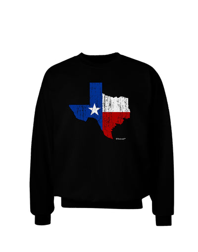 State of Texas Flag Design - Distressed Adult Dark Sweatshirt-Sweatshirts-TooLoud-Black-Small-Davson Sales