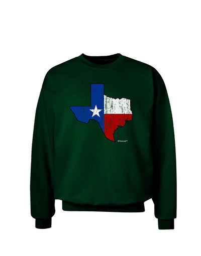 State of Texas Flag Design - Distressed Adult Dark Sweatshirt-Sweatshirts-TooLoud-Deep-Forest-Green-Small-Davson Sales