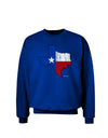 State of Texas Flag Design - Distressed Adult Dark Sweatshirt-Sweatshirts-TooLoud-Deep-Royal-Blue-Small-Davson Sales