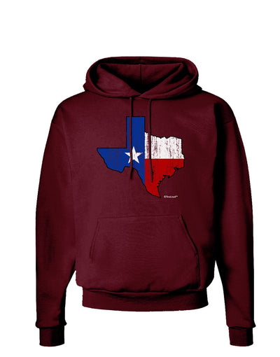 State of Texas Flag Design - Distressed Dark Hoodie Sweatshirt-Hoodie-TooLoud-Maroon-Small-Davson Sales