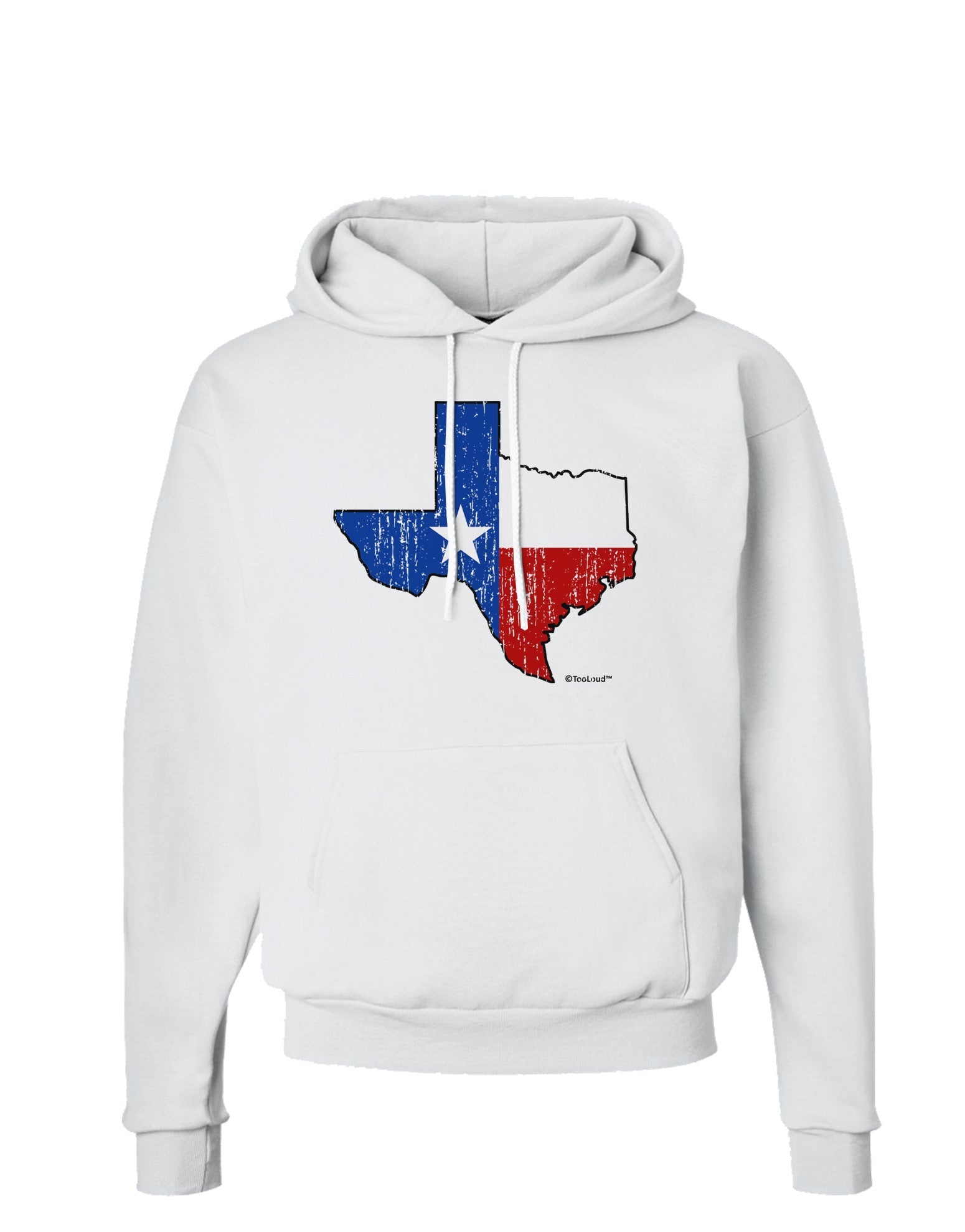 State of Texas Flag Design - Distressed Hoodie Sweatshirt-Hoodie-TooLoud-White-Small-Davson Sales