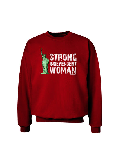 Statue of Liberty Strong Woman Dark Adult Dark Sweatshirt-Sweatshirt-TooLoud-Deep-Red-Small-Davson Sales