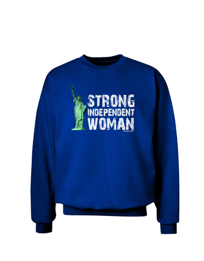 Statue of Liberty Strong Woman Dark Adult Dark Sweatshirt-Sweatshirt-TooLoud-Deep-Royal-Blue-Small-Davson Sales